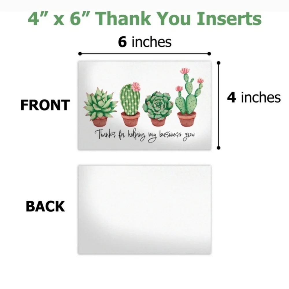 50 pc cactus THEMED Thank you Cards